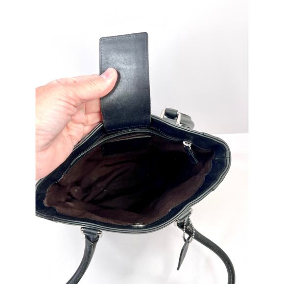 Vintage Coach Black Leather Bonnie Cashin Legacy Slim Tote Bag 9422 Old Money - Picture 7 of 12